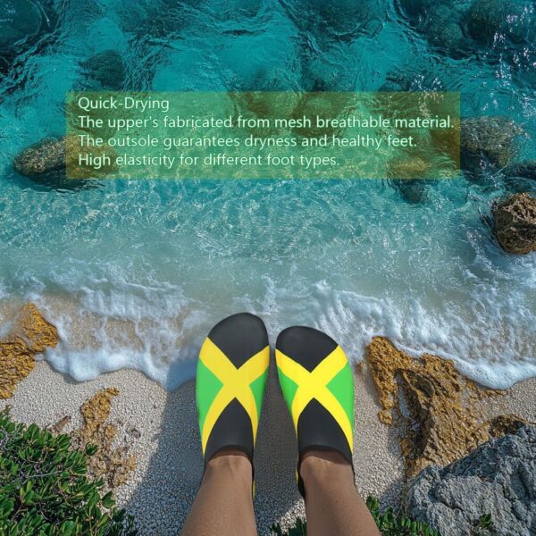 Water Shoes for Women and Men Quick-Dry Swim Beach Shoes for Outdoor Surfing Yoga Exercise Jamaica Flag Caribbean Reggae Rasta - Image 2