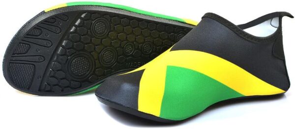 Water Shoes for Women and Men Quick-Dry Swim Beach Shoes for Outdoor Surfing Yoga Exercise Jamaica Flag Caribbean Reggae Rasta - Image 4