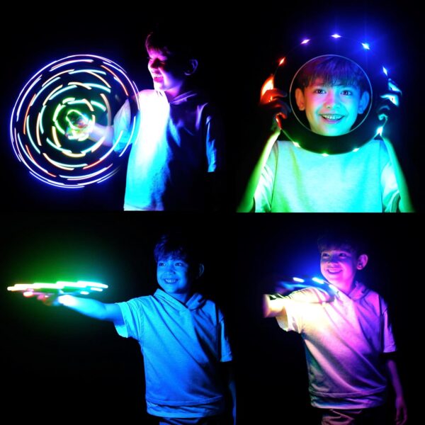 TOSY Flying Ring - 16 Million Color RGB or 12 LEDs, Super Bright, Lost Mode, Auto Light Up, Safe & Soft, Waterproof, Lightweight frisbee, Birthday, Camping Toy, Easter, Valentine Gift for Kid/Boy/Girl - Image 2