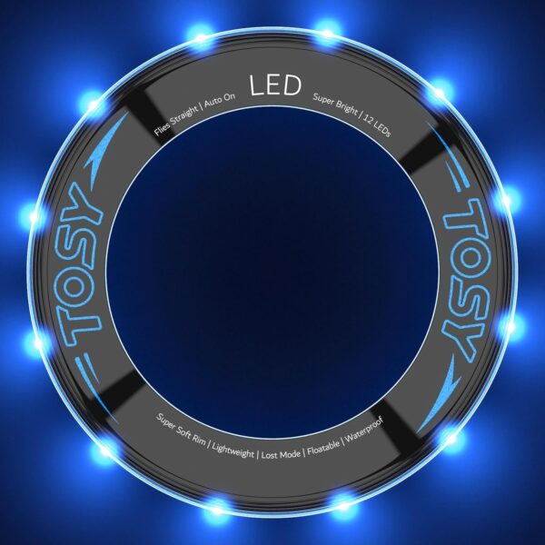 TOSY Flying Ring - 16 Million Color RGB or 12 LEDs, Super Bright, Lost Mode, Auto Light Up, Safe & Soft, Waterproof, Lightweight frisbee, Birthday, Camping Toy, Easter, Valentine Gift for Kid/Boy/Girl - Image 4