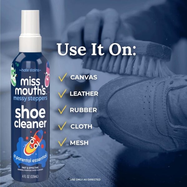 Miss Mouth's Messy Eater Stain Treater and Messy Steppers Shoe Cleaner Magic Duo - Stain Remover for Clothes, Carpet, Upholstery and Shoe Cleaner for Sneakers, Leather, Cloth, Mesh - Image 4
