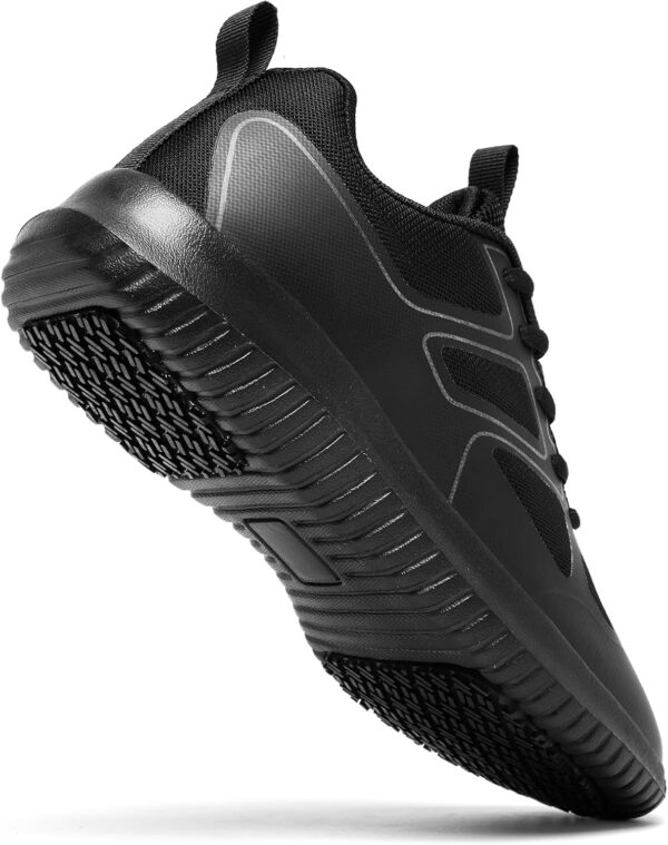 Non Slip Work Shoes Women,Lightweight Slip Resistant Shoes Water Resistant Zapatos De Trabajo para Mujer & Restaurant or Food Service Sneakers Black - Image 2