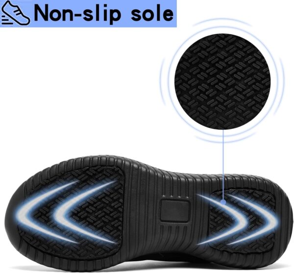 Non Slip Work Shoes Women,Lightweight Slip Resistant Shoes Water Resistant Zapatos De Trabajo para Mujer & Restaurant or Food Service Sneakers Black - Image 3
