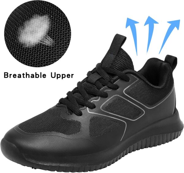 Non Slip Work Shoes Women,Lightweight Slip Resistant Shoes Water Resistant Zapatos De Trabajo para Mujer & Restaurant or Food Service Sneakers Black - Image 4