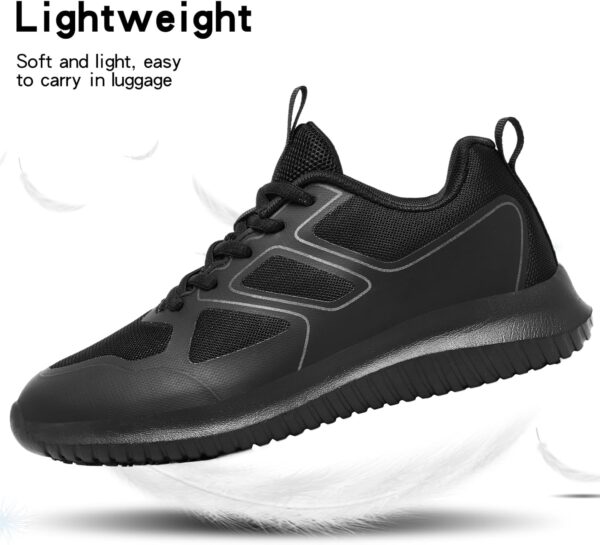 Non Slip Work Shoes Women,Lightweight Slip Resistant Shoes Water Resistant Zapatos De Trabajo para Mujer & Restaurant or Food Service Sneakers Black - Image 5