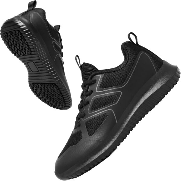 Non Slip Work Shoes Women,Lightweight Slip Resistant Shoes Water Resistant Zapatos De Trabajo para Mujer & Restaurant or Food Service Sneakers Black - Image 9
