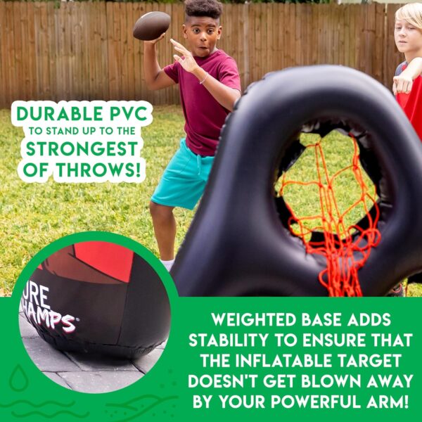 Franklin Sports Kids Football Target Toss Game - Inflatable Football Throwing Target Toy with Soft Mini Footballs - Fun Kids Football Toy Toss Game - Inflatable Indoor + Outdoor Sports Game - Image 7
