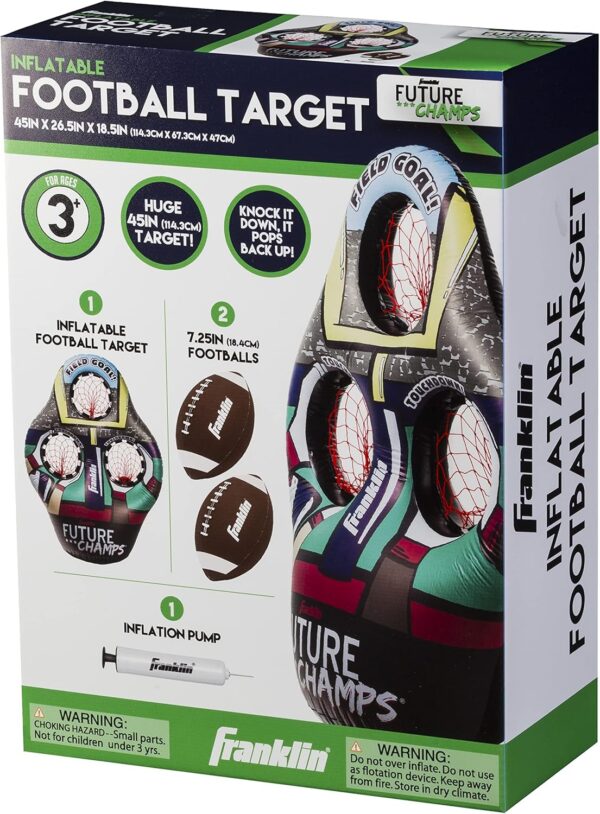 Franklin Sports Kids Football Target Toss Game - Inflatable Football Throwing Target Toy with Soft Mini Footballs - Fun Kids Football Toy Toss Game - Inflatable Indoor + Outdoor Sports Game - Image 16