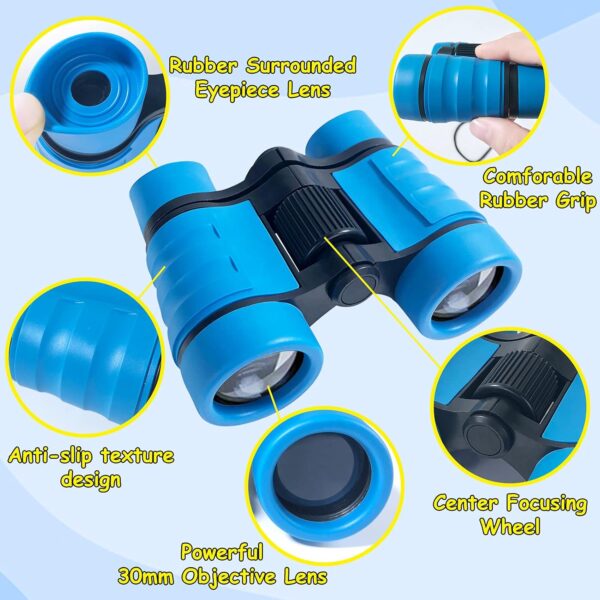 ESSENSON Binoculars for Kids Toys Gifts for Age 3, 4, 5, 6, 7, 8, 9, 10+ Years Old Boys Girls Kids Telescope Outdoor Toys for Sports and Outside Play, Bird Watching, Birthday Presents(Blue) - Image 2