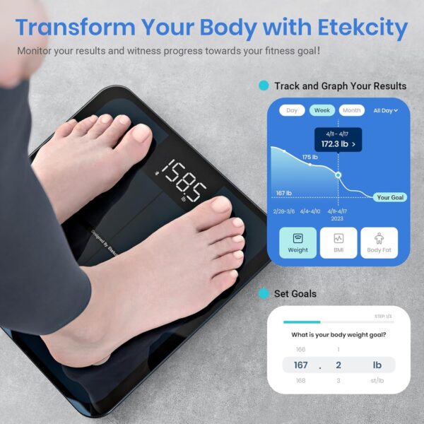 Etekcity Smart Scale for Body Weight FSA HSA Store Eligible, Bathroom Digital Weighing Scale with BMI, Body Fat, Muscle Mass, Accurate Bluetooth Home User Health Equipment Sync Apps - Image 5