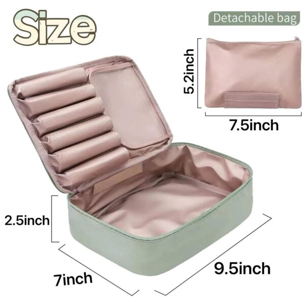 Travel Makeup Bag Cosmetic Bag Makeup Bag Toiletry bag for women and men (Green) - Image 2