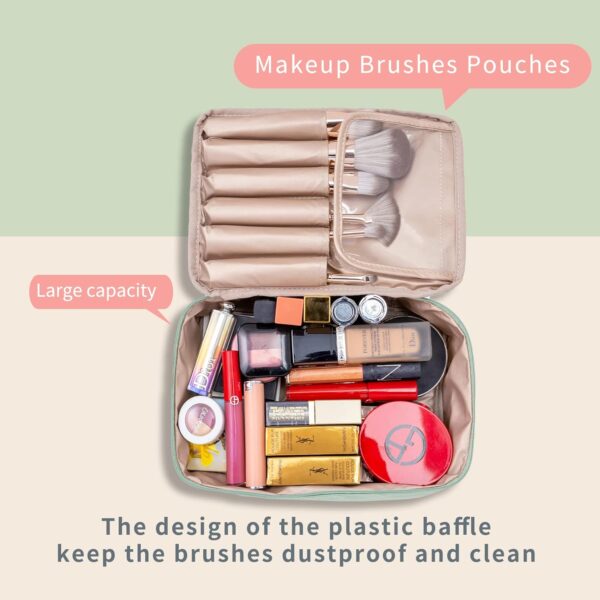 Travel Makeup Bag Cosmetic Bag Makeup Bag Toiletry bag for women and men (Green) - Image 5