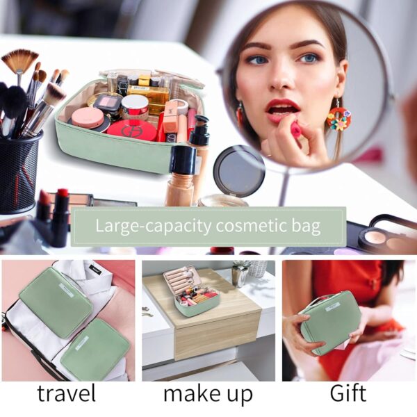 Travel Makeup Bag Cosmetic Bag Makeup Bag Toiletry bag for women and men (Green) - Image 6