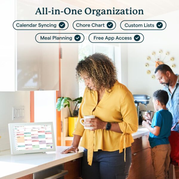 Skylight Calendar: 15 inch Digital Calendar & Chore Chart, Smart Touchscreen Interactive Display for Family Schedules - Wall Mount Included - Image 3