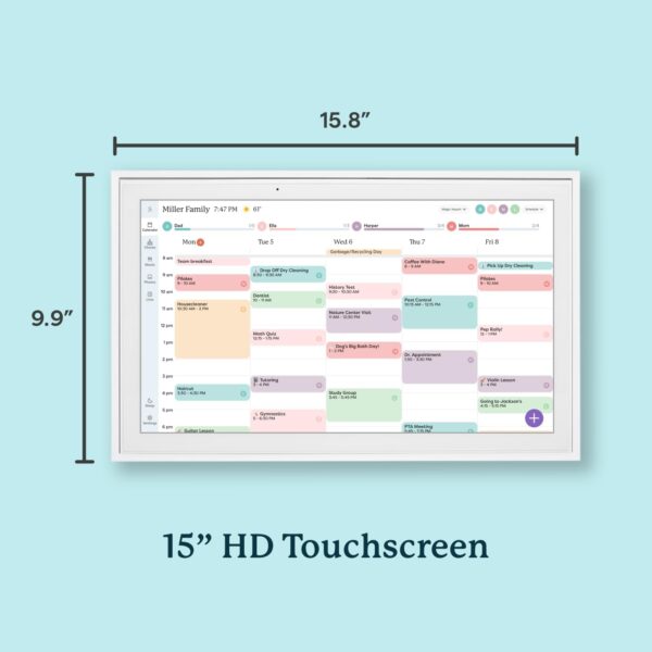 Skylight Calendar: 15 inch Digital Calendar & Chore Chart, Smart Touchscreen Interactive Display for Family Schedules - Wall Mount Included - Image 6