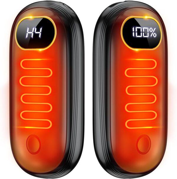 Hand Warmers Rechargeable - 14000mAh Electric Hand Warmers Rechargeable 2 Pack Heat Up to 131℉ with 18Hrs Warmth, Reusable Electronic Portable Pocket Heater for Women Man Golf Raynauds Camping
