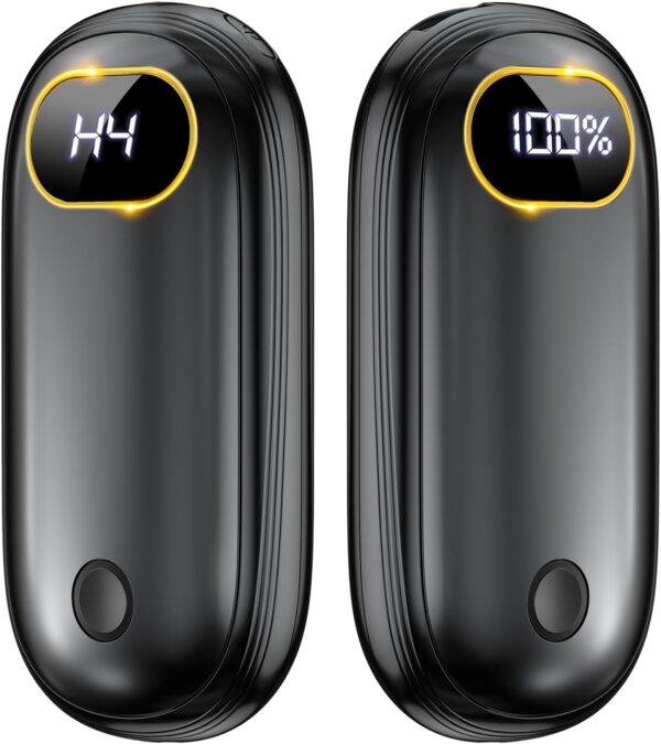 Hand Warmers Rechargeable - 14000mAh Electric Hand Warmers Rechargeable 2 Pack Heat Up to 131℉ with 18Hrs Warmth, Reusable Electronic Portable Pocket Heater for Women Man Golf Raynauds Camping - Image 8