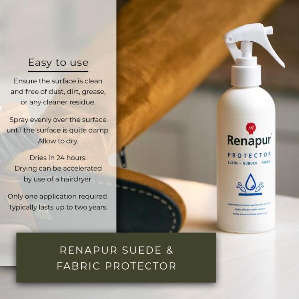 Renapur Suede, Nubuck, Fabric Waterproofing/Stain Protection — Eco-Friendly, Non-Toxic, for Shoes, Boots, Trainers & Clothing - Image 4