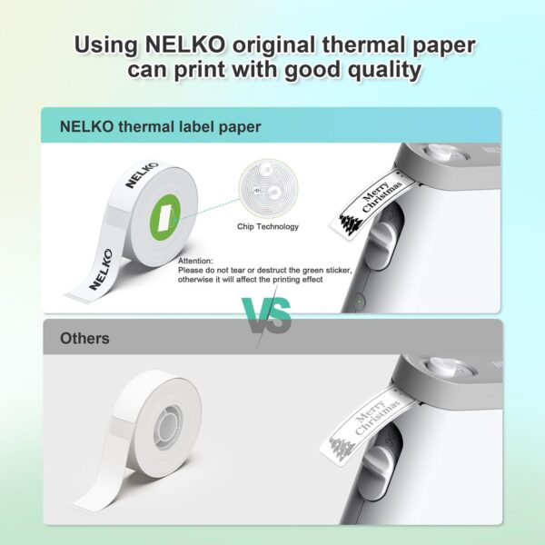 Nelko Label Maker Machine with Tape, P21 Bluetooth Label Printer, Wireless Mini Label Makers with Multiple Templates for Organizing Office Home, White, 1 Pack - Image 3