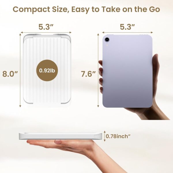 Travel Makeup Mirror with Lights, Portable 1X Vanity Mirror with 5X Lighted Magnification,72 LEDs 3 Color Lights, Rechargeable 1000mAh Battery, Freely Adjust Height and Angle - Image 7