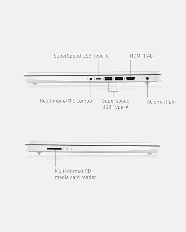 HP 14 Laptop, Intel Celeron N4020, 4 GB RAM, 64 GB Storage, 14-inch Micro-edge HD Display, Windows 11 Home, Thin & Portable, 4K Graphics, One Year of Microsoft 365 (14-dq0040nr, Snowflake White) - Image 5