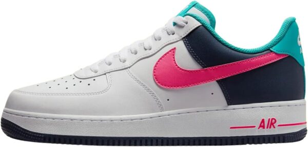 Nike Air Force 1 '07 Men's Shoes (HF4849-100, White/Thunder Blue/Dusty Cactus/Racer Pink)