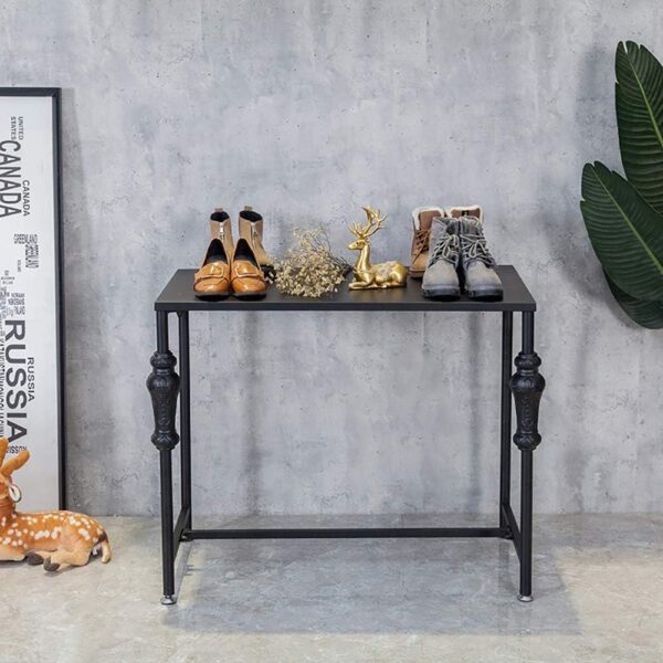 Industrial Retail Display Tables, Standing Clothing Shoes Display Rack, Set of 2 Boutique Display Riser, Retro Unit Storage Shelves, Garment/Handbag Display Stand - Image 8