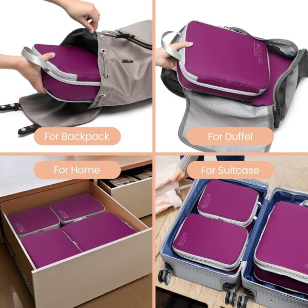 Cambond Compression Packing Cubes for Travel Women - Travel Bags Luggage Organizers Travel Essentials Compression Cubes for Travel Carry on Suitcases - Image 9