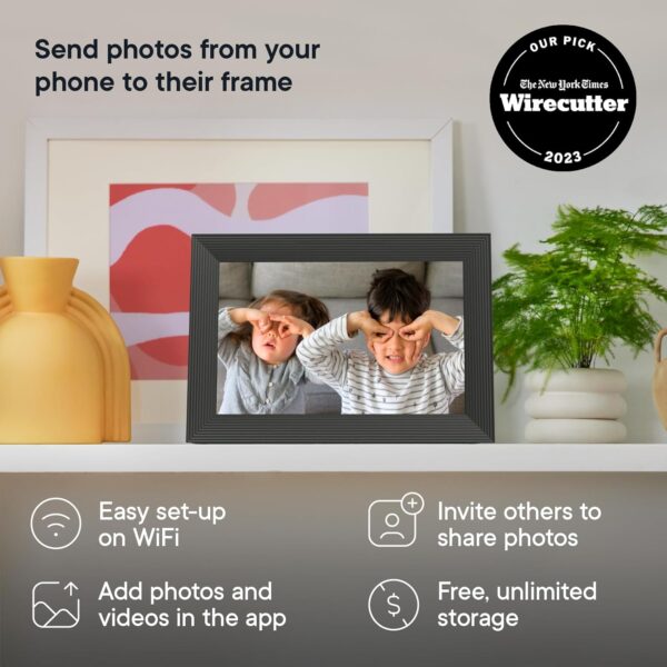Aura Digital Picture Frame - 10.1" HD Display | Wirecutter's Best Digital Frame for Gifting - Send Photos Directly from Your Phone from Anywhere | Quick & Easy Setup Over WiFi - Free Aura App | Black - Image 2