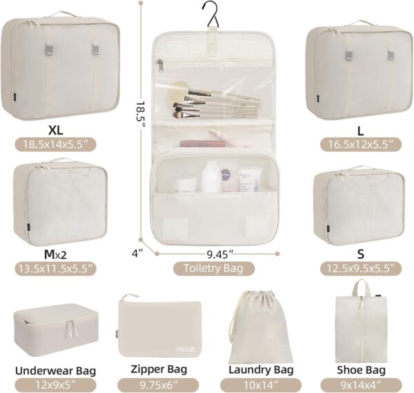 BAGAIL 8 Set/10 Set Packing Cubes Various Sizes Packing Organizer for Travel Accessories Luggage Carry On Suitcase - Image 2