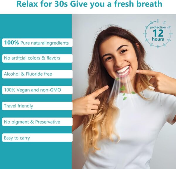 Mouthwash Travel Size Portable Mouthwash Packets to Go, Alcohol & Fluoride Free Fresh Mint Mouthwash Strips for Superior Oral Hygiene,30 Individual Disposable Mouthwash Packs - Image 4