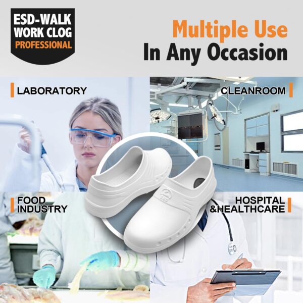 Women Slippers, Non Slip Work Shoes, Waterproof, Oil Resistant and Anti-Static, Suitable for Hospital Doctors, Nurses, Kitchen, Laboratory, Healthcare Or Home Use - Image 4
