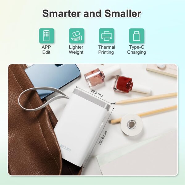 Nelko Label Maker Machine with Tape, P21 Bluetooth Label Printer, Wireless Mini Label Makers with Multiple Templates for Organizing Office Home, White, 1 Pack - Image 5