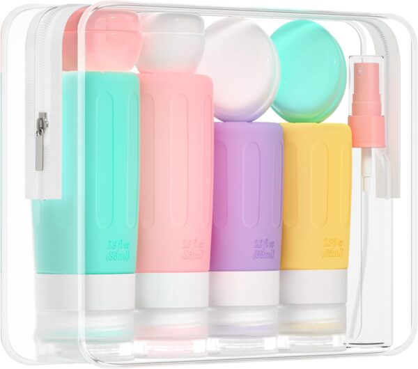 Morfone 16 Pack Travel Bottles Set for Toiletries, TSA Approved Travel Containers Leak Proof Silicone Squeezable Travel Accessories 2oz 3oz Travel Essentials for Shampoo Conditioner Lotion (BPA Free)