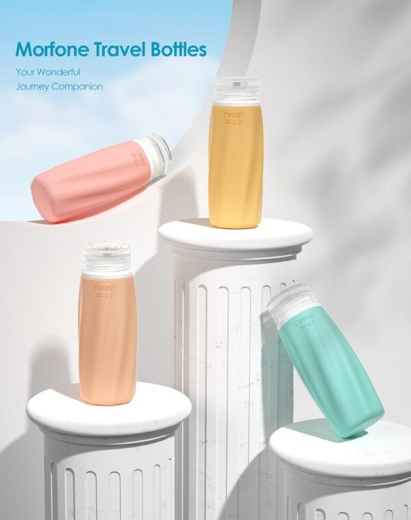 Morfone Travel Bottles for Toiletries, 3oz TSA Approved Travel Size Containers Leak Proof Squeezable Travel Accessories Refillable for Shampoo Conditioner Lotion Liquids(4Pack) - Image 3