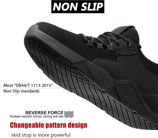 ulogu Waterproof Shoes for Men Women Non Slip Work Sneakers Food Service Water Resistant Slip on Walking Shoes Black - Image 2