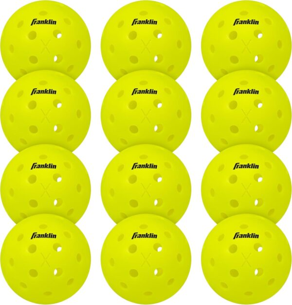 Franklin Sports X-40 Outdoor Pickleballs - Official Ball of USA Pickleball, APP Tour + Pickleball US Open - 3 Packs, 12 Packs, 36 Pickleball Buckets, 50, 100 + 400 Bulk Packs of Regulation Pickleballs