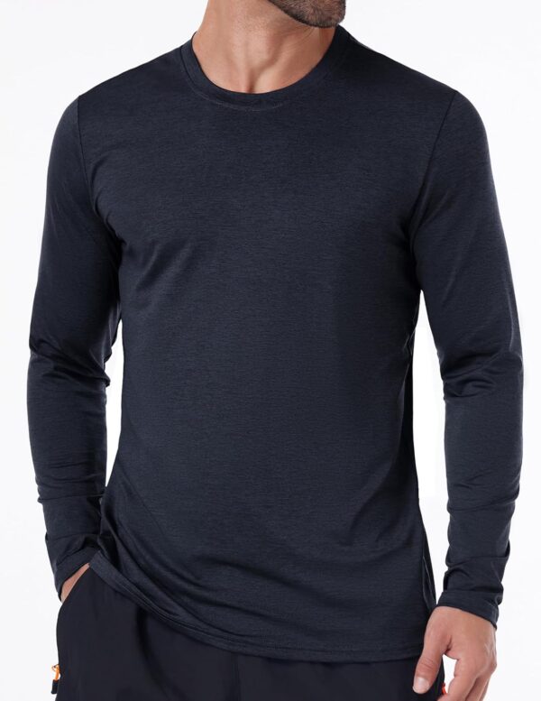6 Pack Men's Quick Dry Long Sleeve Shirts Moisture Wicking Sun Protection Performance T-Shirt for Casual Workout - Image 2