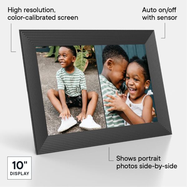 Aura Digital Picture Frame - 10.1" HD Display | Wirecutter's Best Digital Frame for Gifting - Send Photos Directly from Your Phone from Anywhere | Quick & Easy Setup Over WiFi - Free Aura App | Black - Image 3