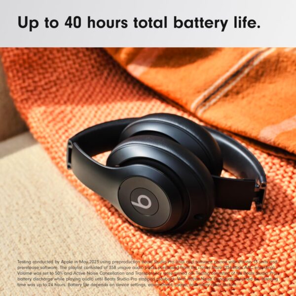Beats Studio Pro - Wireless Bluetooth Noise Cancelling Headphones - Personalized Spatial Audio, USB-C Lossless Audio, Apple & Android Compatibility, Up to 40 Hours Battery Life - Black - Image 4