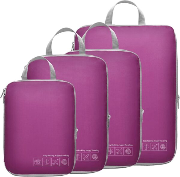 Cambond Compression Packing Cubes for Travel Women - Travel Bags Luggage Organizers Travel Essentials Compression Cubes for Travel Carry on Suitcases