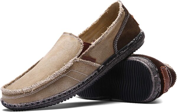CASMAG Men's Casual Cloth Shoes Canvas Slip on Loafers Leisure Vintage Flat Boat Shoes - Image 4