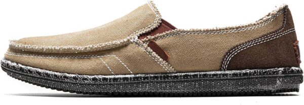 CASMAG Men's Casual Cloth Shoes Canvas Slip on Loafers Leisure Vintage Flat Boat Shoes - Image 2