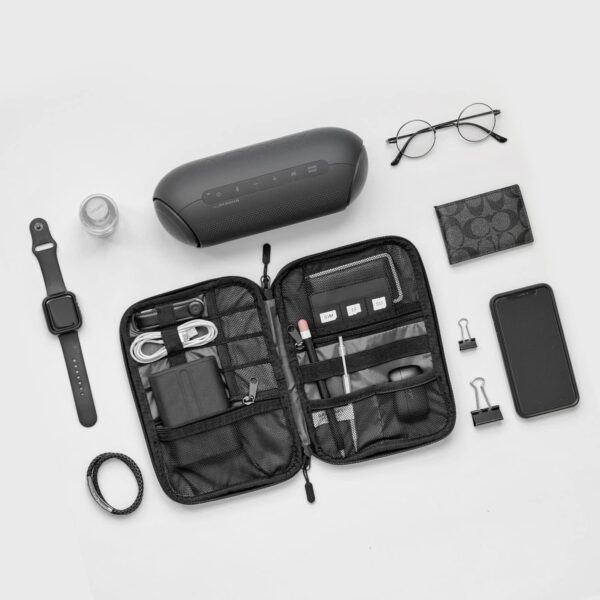 BAGSMART Electronics Organizer Travel Case, Small Cable Organizer Bag for Essentials, Tech Organizer as Accessories, Cord Organizer for Phone, Power Bank, SD Card, Black - Image 8