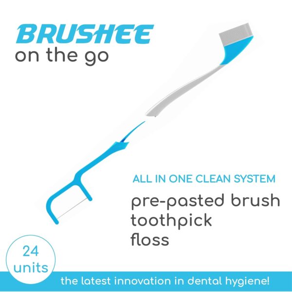The Evolution of Oral Care | 4-in-1 Tool (Paste + Brush + Floss + Pick) | Individually Wrapped | Disposable | Prepasted Travel Toothbrushes | Small Adult Toothbrush - (24-Pack) - Image 2