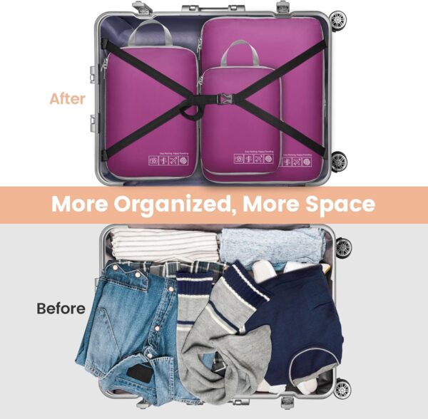 Cambond Compression Packing Cubes for Travel Women - Travel Bags Luggage Organizers Travel Essentials Compression Cubes for Travel Carry on Suitcases - Image 5