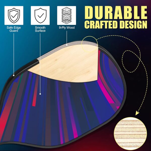 DULCE DOM Pickleball Paddles, USAPA Approved Fiberglass Pickleball Set of 2/4 with Pickleball Paddles, 4 Pickleball Balls and Pickleball Bag, Pickleball Rackets Gifts for Beginners & Pros - Image 4