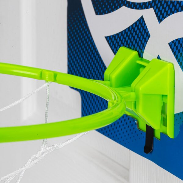 Nerf Mini Over The Door Basketball Hoop - Nerfoop Indoor Basketball Hoop for Kids - Toy Door Basketball Hoop + Mini Foam Basketball Game Set - Perfect for Bedroom Indoor Basketball - Green - Image 4