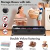 Under Bed Storage Bins With Lids - 2Pack Lengthen Underbed Storage Containers with Wheels, Large Capacity Metal Clothes Organizer for Bedroom, Storage Box for Clothing Shoes Blanke Sheet - Image 3