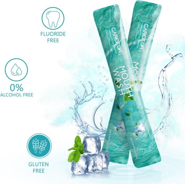 Mouthwash Travel Size Portable Mouthwash Packets to Go, Alcohol & Fluoride Free Fresh Mint Mouthwash Strips for Superior Oral Hygiene,30 Individual Disposable Mouthwash Packs - Image 3
